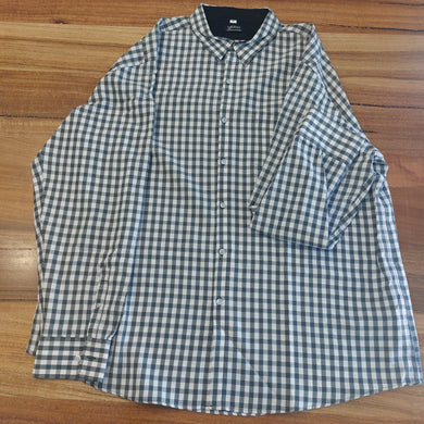 GIBBO L/S SHIRT WHITE/BLACK CHECK SIZE 5XL BX2128 CLEARANCE