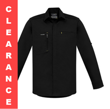 Load image into Gallery viewer, 5 pack - Mens Streetworx L/S Stretch Shirt   Zw350 Black - Supplier Clearance