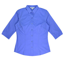 Load image into Gallery viewer, MBHS0039 AP 3/4 SLEEVE SHIRT MID BLUE - LADIES SIZE 4 - 26